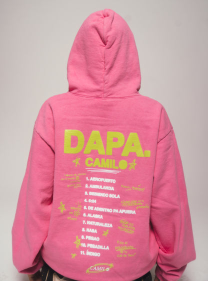 DAPA Tracklist sudadera con capucha rosa