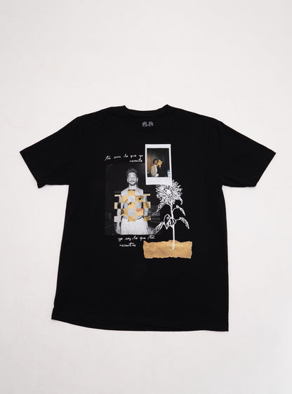 Polaroid Flower Black T-Shirt