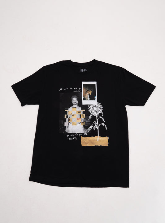 Polaroid Flower Black T-Shirt